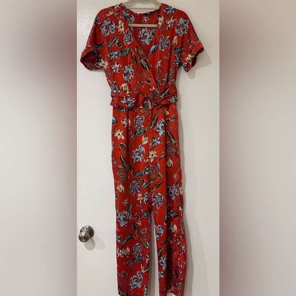 Zara Red Floral Jumpsuit - Picture 3 of 8